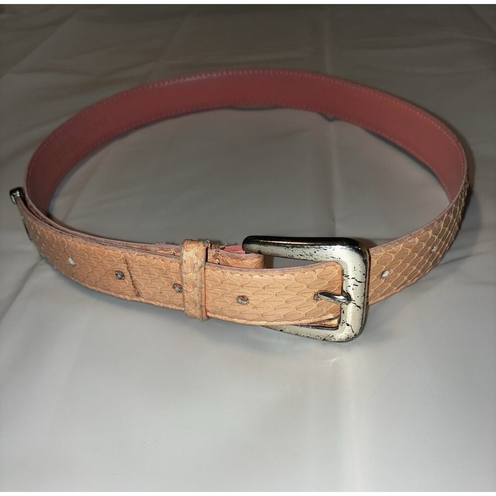 💰The Ritz Pink Genuine Snake Skin Belt - Women's Size M/L